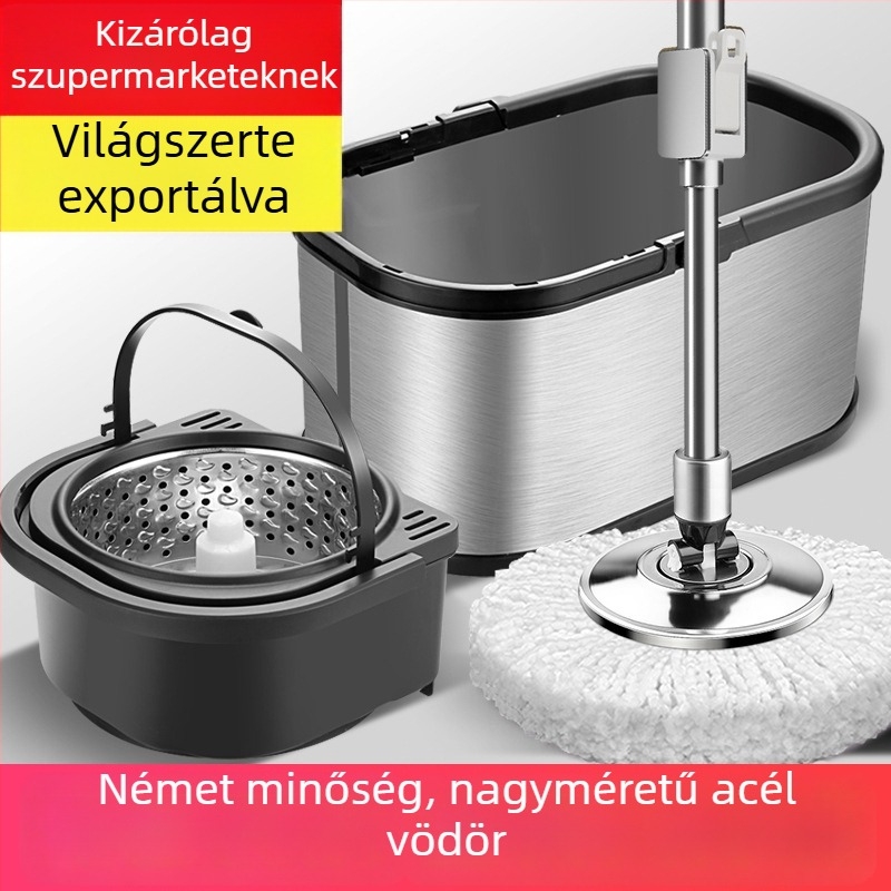 Y új modell rozsdamentes acél forgó felmosó háztartási használatra, érintésmentes tisztítás, könnyű használat, üzleti ajándék