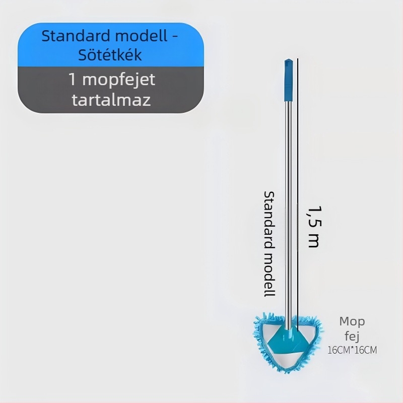  Univerzális háromszögmopp falak, mennyezetek, konyha és ablakok tisztításához – Chenille mop rozsdamentes acél nyéllel, 80–100 cm teleszkópos hosszúság