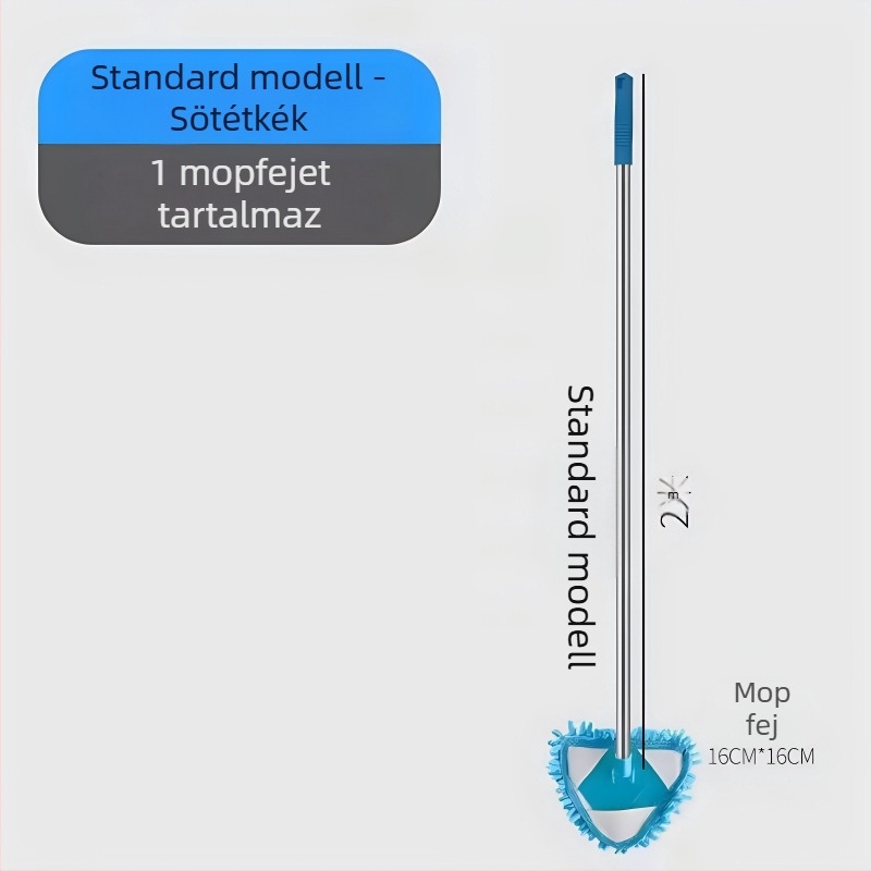  Univerzális háromszögmopp falak, mennyezetek, konyha és ablakok tisztításához – Chenille mop rozsdamentes acél nyéllel, 80–100 cm teleszkópos hosszúság