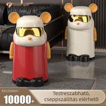Cool Bear kuka fedéllel - aranyos, stílusos háztartási tároló nappaliba, hálószobába, fürdőszobába és gyerekszobába