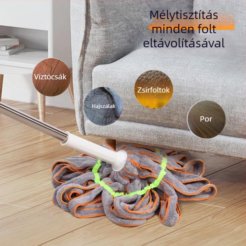 Kéz nélküli automatikus kinyomású felmosókészlet otthoni használatra, 2025-ös modell, forgó fej, egy lépéses tisztítás