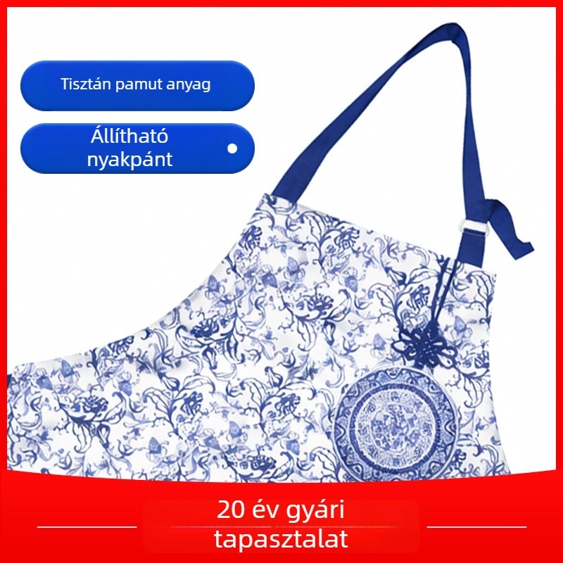 100% pamut felnőtt kötény, vízálló konyhai kötény testre szabható nyomtatott mintával, uniszex