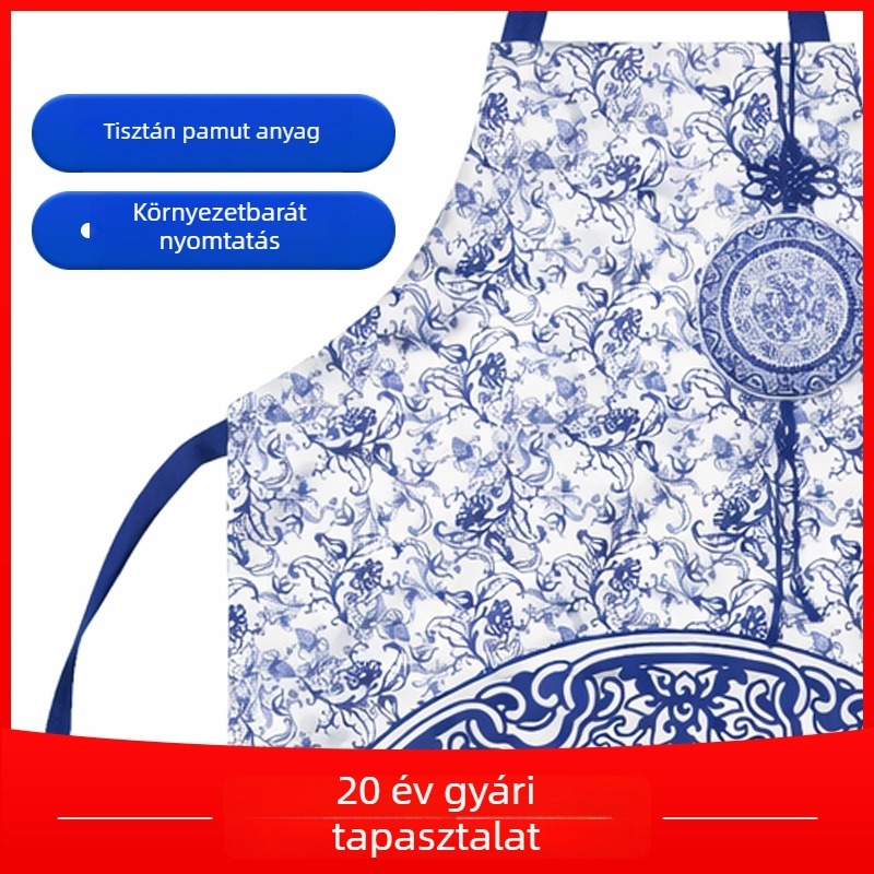 100% pamut felnőtt kötény, vízálló konyhai kötény testre szabható nyomtatott mintával, uniszex