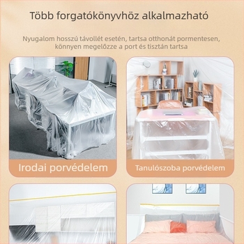 Porvédő fólia bútorok védelmére, háztartási teljes fedésű műanyag fólia, egyszer használatos