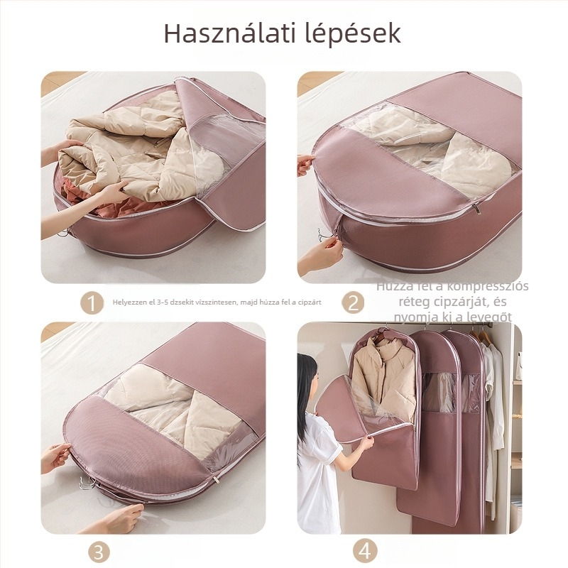 Nem szőtt anyagból készült ruhatartó huzat gardróbhoz, átlátszó ablakkal, vízálló és porvédő