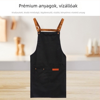 Vastagabb kötény otthoni konyhához, vízálló és olajálló, deréktáji kötény H-alakú pánttal a főzéshez és a vendéglátáshoz.