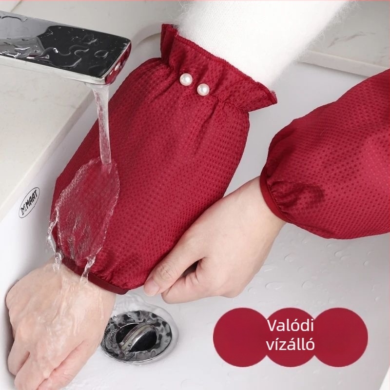 Vízálló konyhai ujjvédők nőknek és férfiaknak, mosogatáshoz, szennyeződés elleni védelem, egyszínű, egyszerű stílus