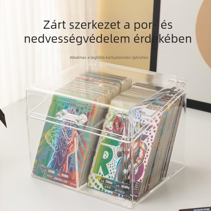 Átlátszó baba kiállító polc porvédő fedéllel, asztali tároló és kiállításra