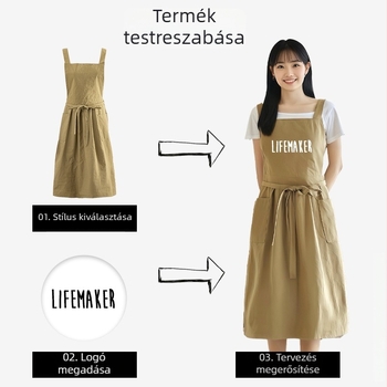 Japán stílusú vízálló konyhai kötény, ujjatlan, szennyeződés elleni Taslan anyagból, egyszínű, egy méretben