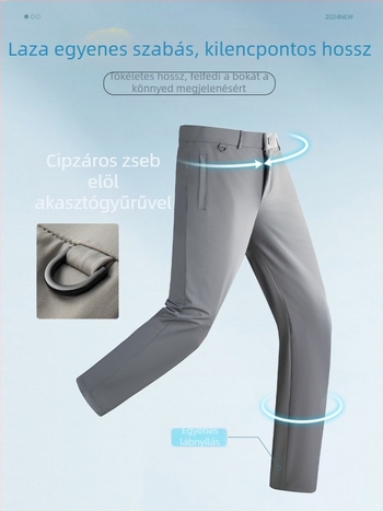 2025 nyári férfi cropped nadrág – ultra vékony, hűsítő, egyenes szabás, laza viselet