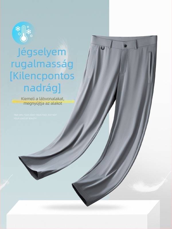 2025 nyári férfi cropped nadrág – ultra vékony, hűsítő, egyenes szabás, laza viselet