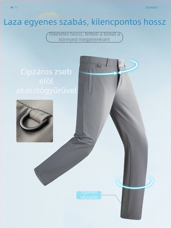 2025 nyári férfi cropped nadrág – ultra vékony, hűsítő, egyenes szabás, laza viselet