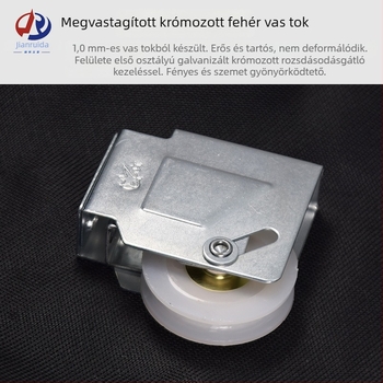 90-es típusú alumínium‑ötvözet csúszó ablak görgő, alsó sínhez, Ø41 mm, szélesség 22 mm, magasság 48 mm, tengely Ø15 mm, teherbírás 28 kg