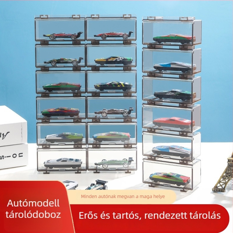 Átlátszó ABS autómodell tároló és kiállító doboz