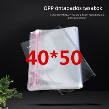 OPP öntapadós zacskó ruházathoz, átlátszó műanyag zacskó 40 x 50 cm, 100 db
