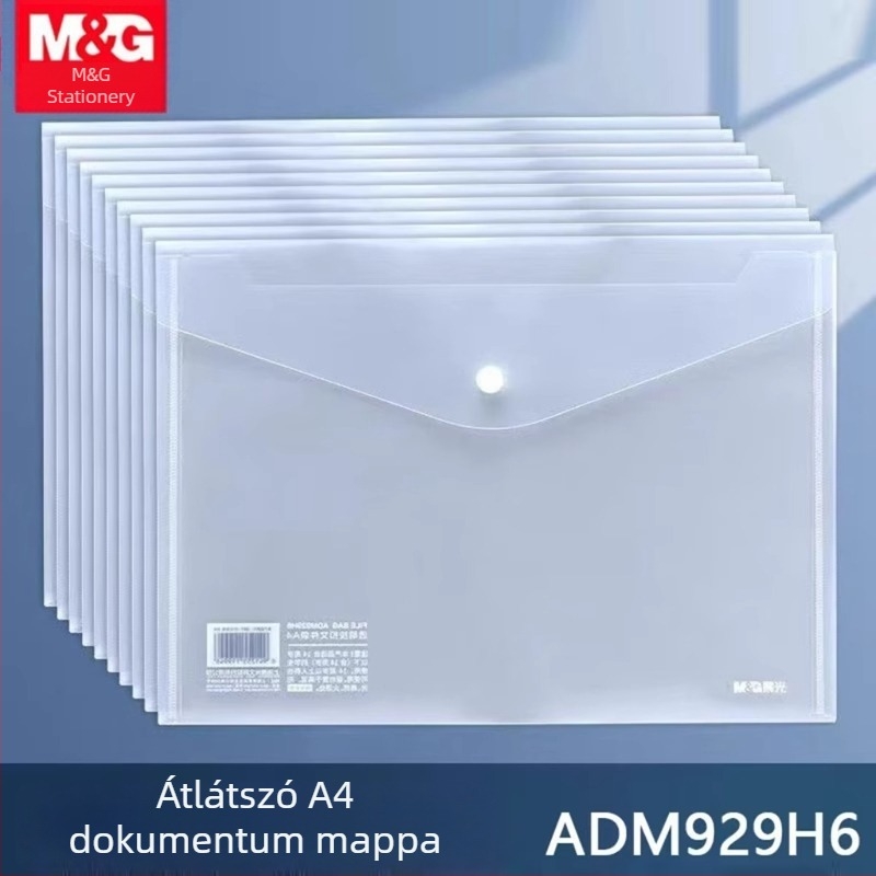Morning&Light A4 átlátszó dokumentumtáska kapcsos záródással, dokumentumok és vizsgadolgozatok tárolására