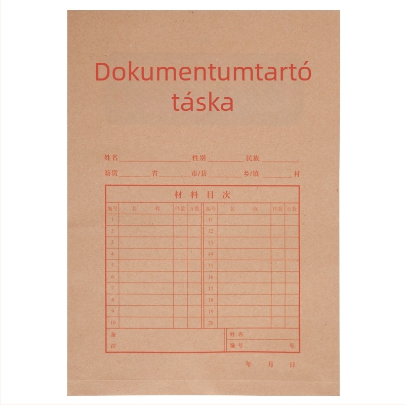 Yixinghua A4 archív mappa, 400 g kraft papír, B-osztály savmentes, extra vastag