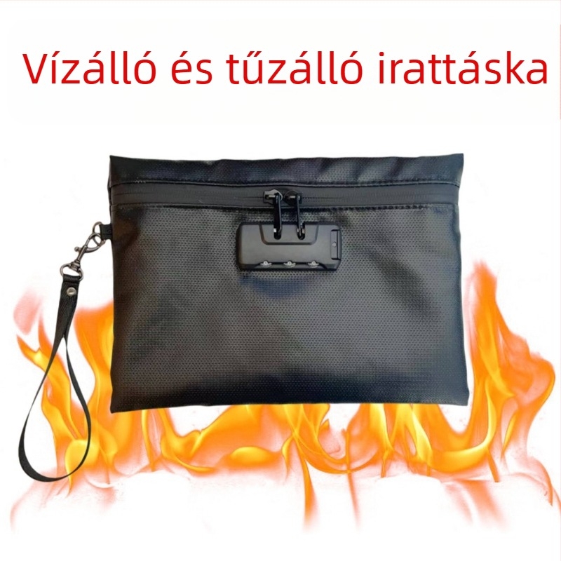 Záras, tűz- és vízálló dokumentumtáska logónyomás lehetőségével