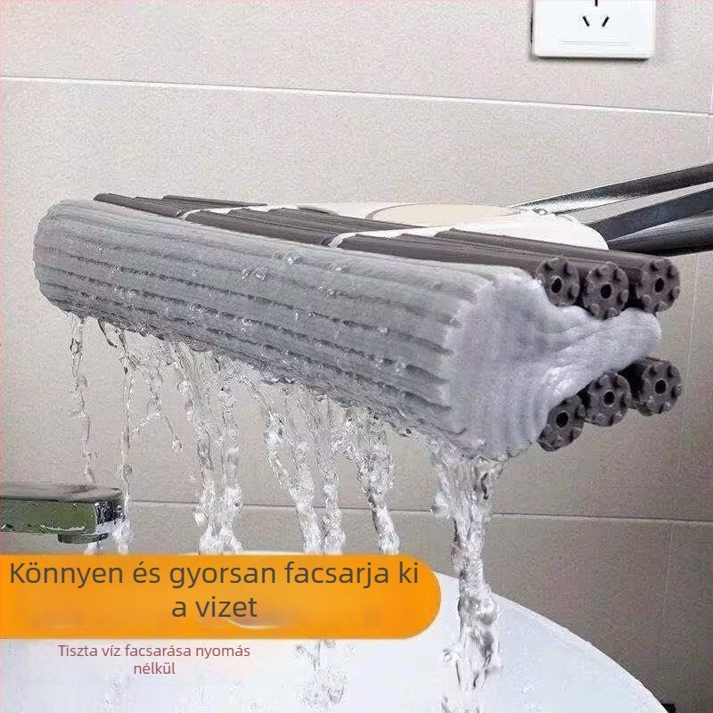 PVA szivacsos felmosó görgővel, kéz nélküli használathoz, otthonra és kollégiumba, dupla sor