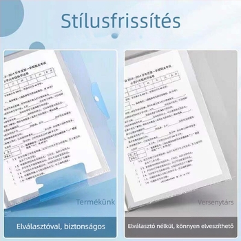 A3 méretű vizsgalapok tárolófüzet átlátszó zsebekkel, többszintű dokumentumzsebekkel diákok számára