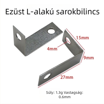 Kétlyukú saroklemez galvanizált vasból, keretekhez és bútorokhoz