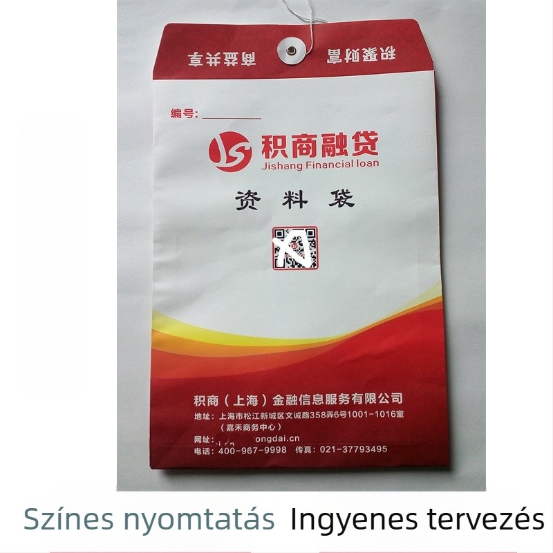 Színes nyomtatású dokumentumtáskák fehér kraftpapírból