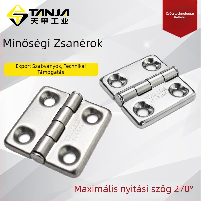 K118 Rejtett ajtózsanér, nehéz terhelés, rozsdamentes acél, síknyitású, ipari zsanér elektromos szekrényekhez