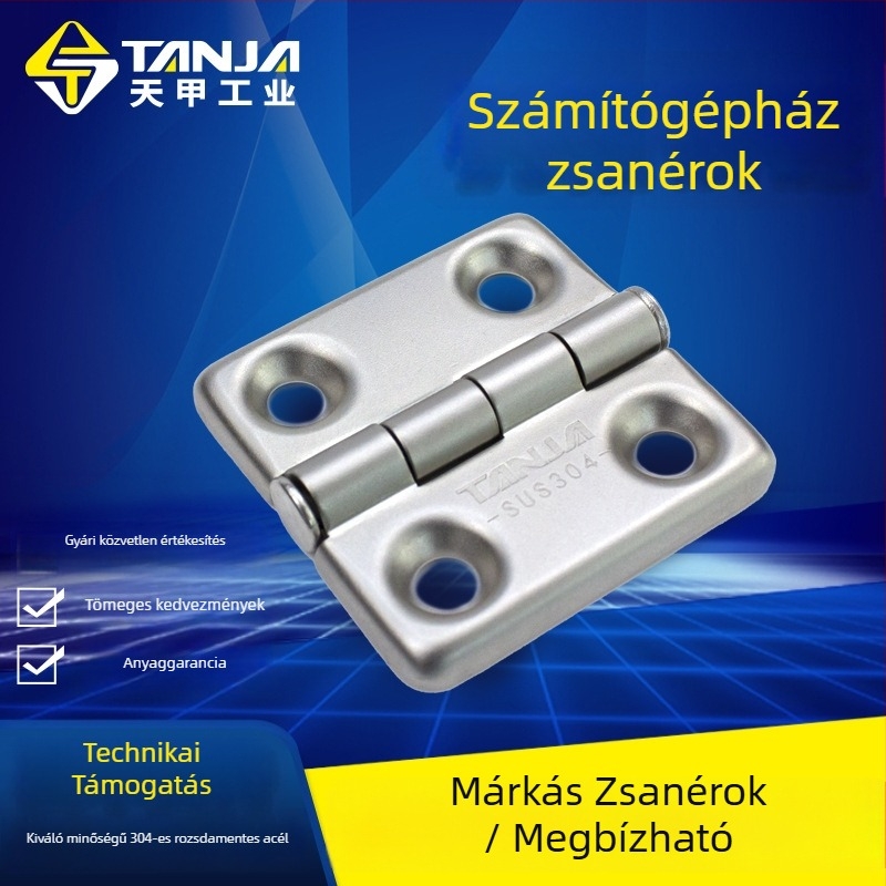 K118 Rejtett ajtózsanér, nehéz terhelés, rozsdamentes acél, síknyitású, ipari zsanér elektromos szekrényekhez