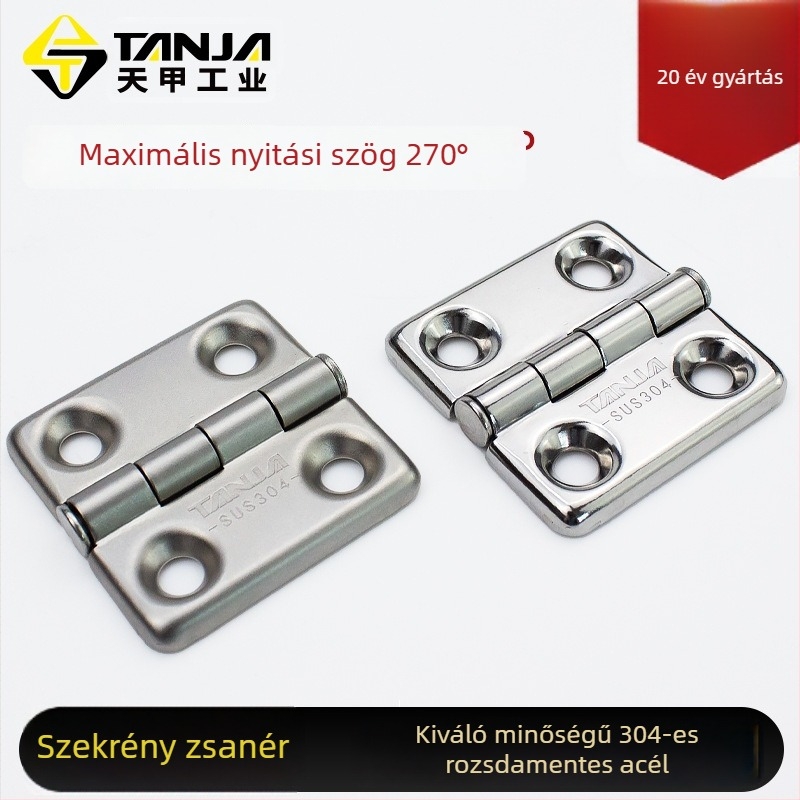 K118 Rejtett ajtózsanér, nehéz terhelés, rozsdamentes acél, síknyitású, ipari zsanér elektromos szekrényekhez