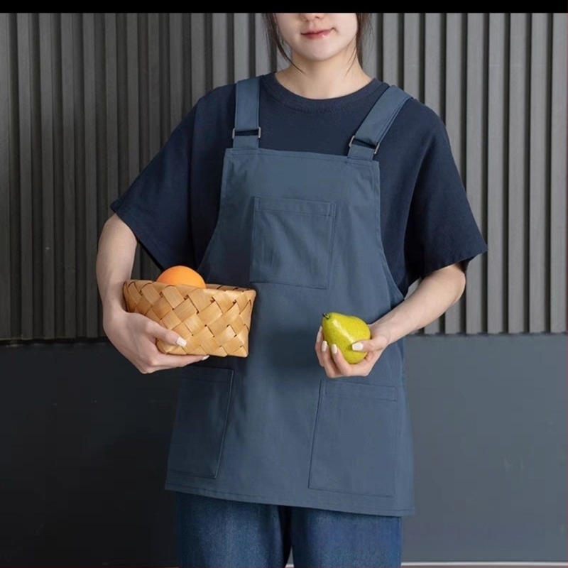 Mellényes kötény kávé- és teabolt számára, vízálló és olajálló, catering és éttermi konyha, logónyomtatás, poliészter, modern minimalista stílus