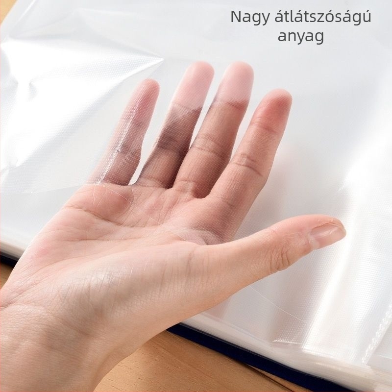 11-lyukas PVC fájlmappa beilleszthető oldalakkal, hordozható üzleti rendező