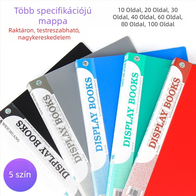 Weichuang AK sorozat A4-es információs füzet beépíthető zsebekkel, többszintű iratgyűjtő dokumentumok és diákok számára