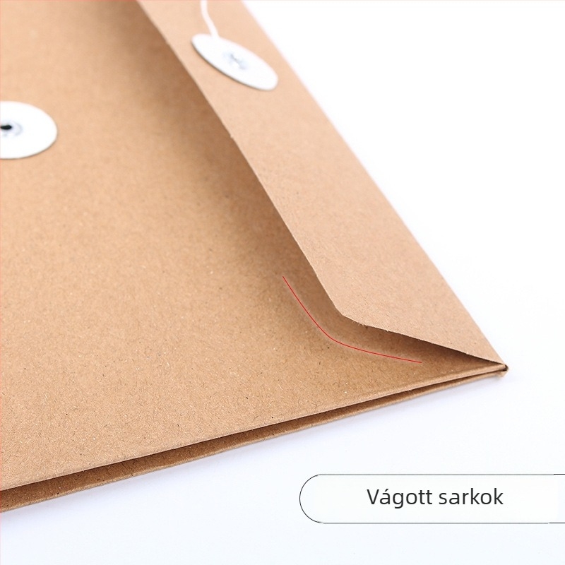 A4-es vastagított kraftpapír irattartó taska, dokumentumok tárolására, logó nyomtatási lehetőséggel