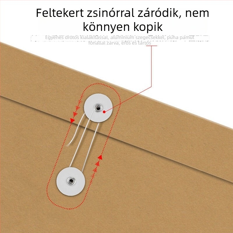 Kék kraftpapír A4 méretű fájl tasak, kötélzárással