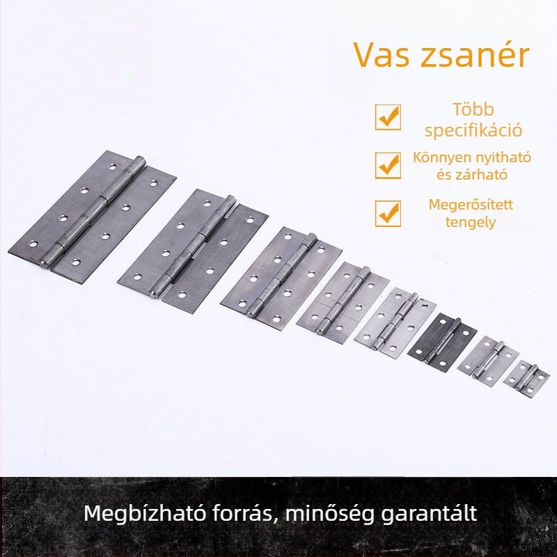 Vasból készült ajtó- és ablakpántok, vastított, hegesztett H-alakú, klasszikus stílusú faajtókhoz