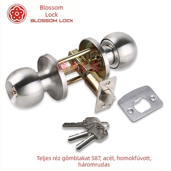 Plum Lock gömb alakú zár beltéri ajtóhoz – hálószobai ajtóhoz, lopás elleni védelem, modell 587