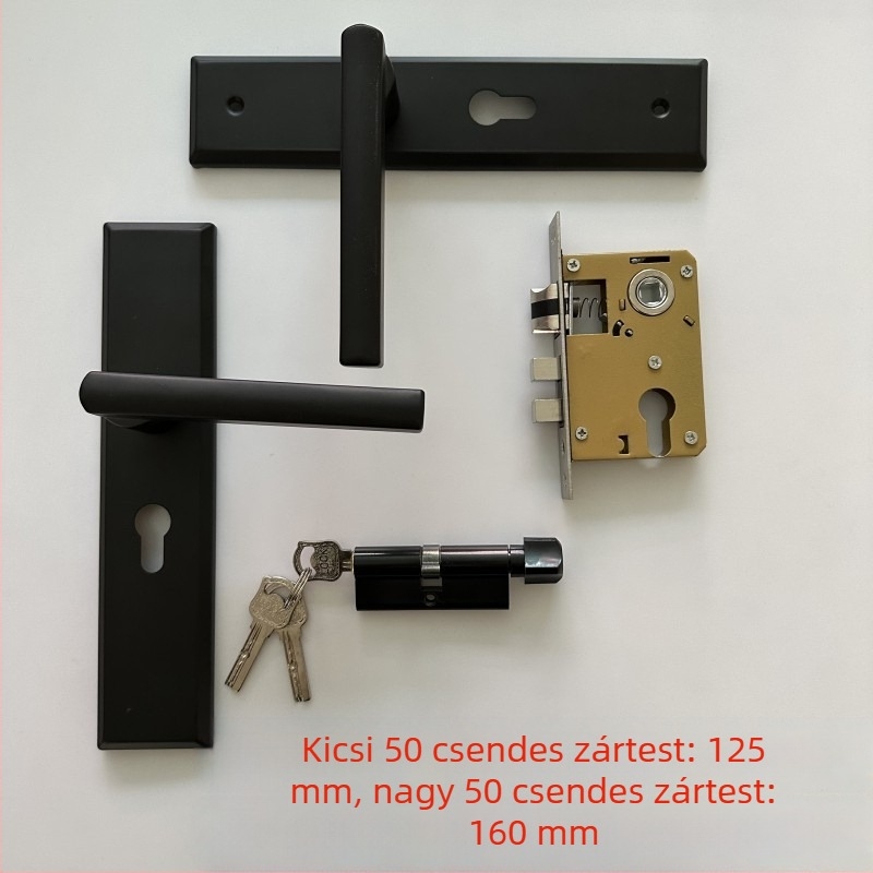 Csendes mágneses ajtózár belső ajtókhoz – hálószobaajtó készlet fa kilinccsel, univerzális osztott zár