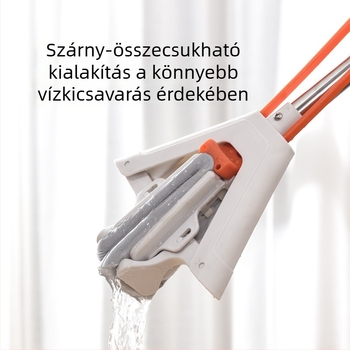 2026 Új modell fehér szivacsos mopfej automatikus kicsavaró rendszerrel, kéz nélküli takarításhoz