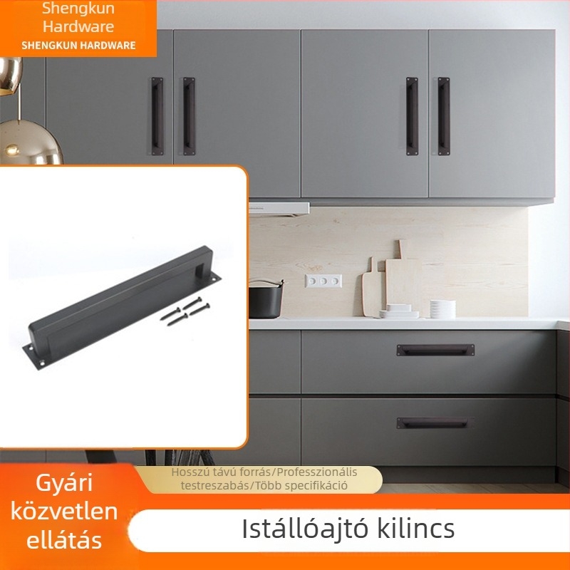 Fémes ragasztós ajtófogó kilincs pajtaajtókhoz, csavarozás nélkül, toló- és gardróbajtókhoz