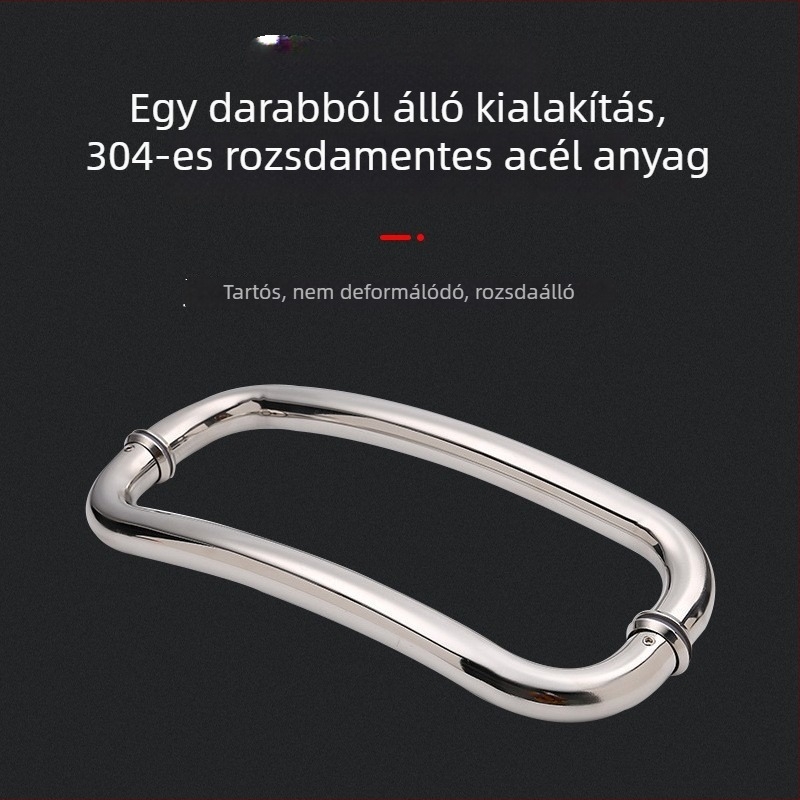 Rozsdamentes acél zuhanyzószobához, hold alakú ívelt kilincs, fürdőszobai ajtó kilincs, csúszó ajtókhoz