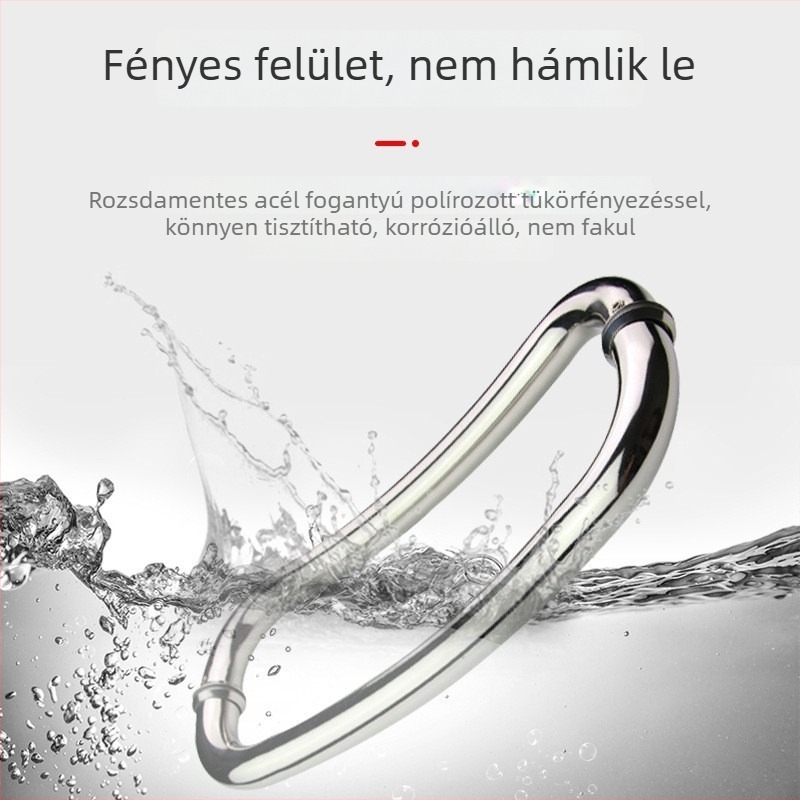 Rozsdamentes acél zuhanyzószobához, hold alakú ívelt kilincs, fürdőszobai ajtó kilincs, csúszó ajtókhoz
