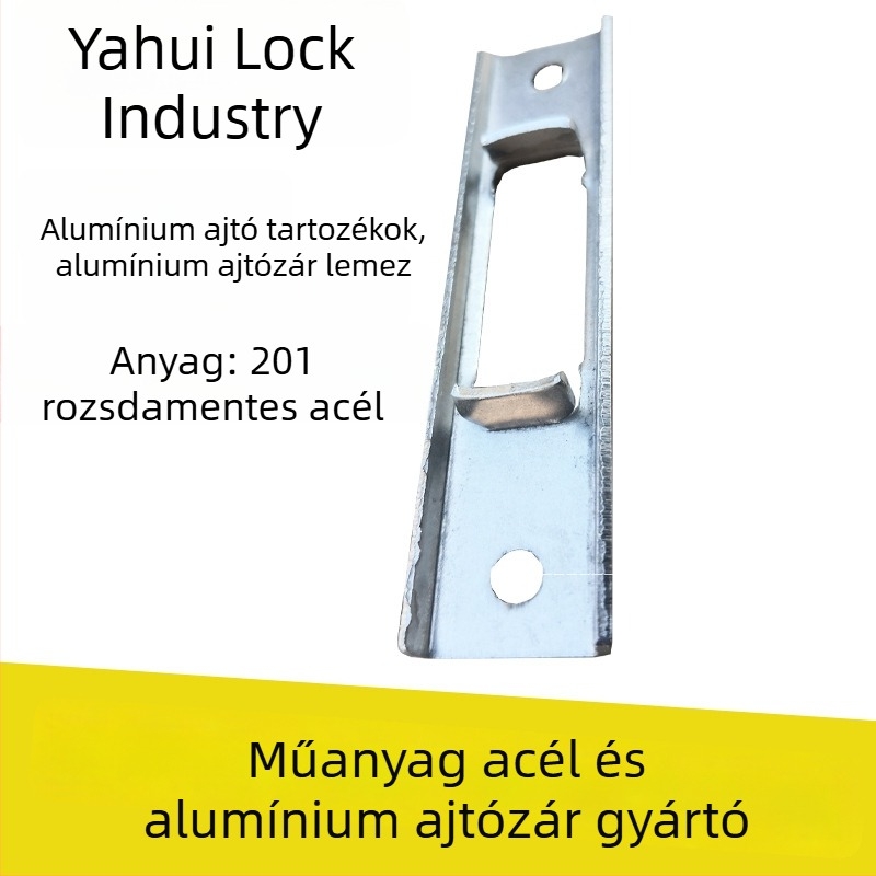 Alumíniumötvözet ajtózár rozsdamentes acél horog-zárral, csatornás zár alumíniumprofilhoz, fürdőszobai ajtózár egynyelvű