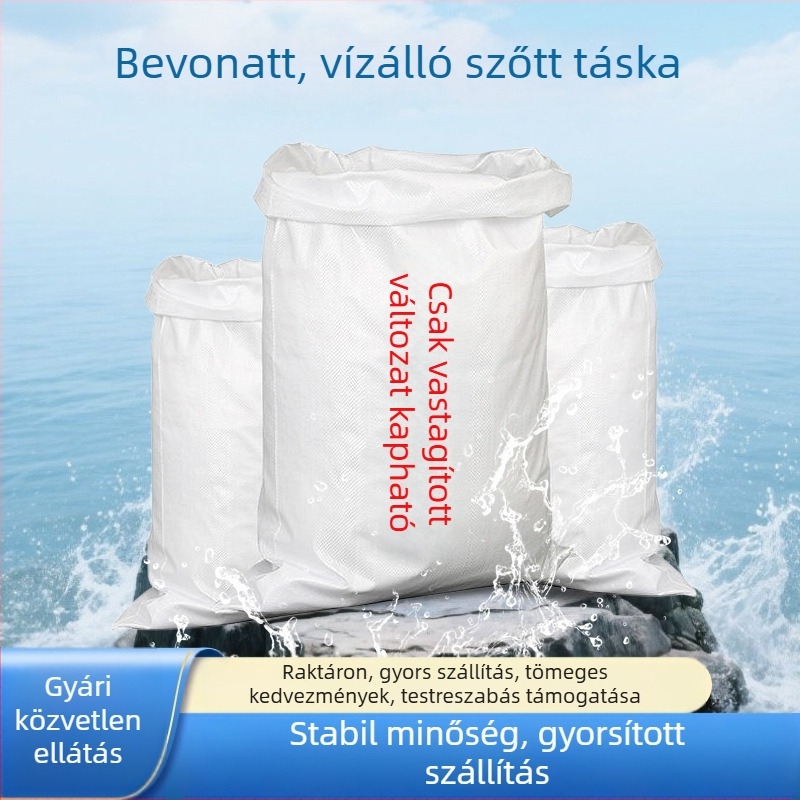 Laminált szövött zacskó, személyre szabott megerősített vastagság, vízálló csomagoló zacskó takarmányhoz, fehér kígyóbőr-textúrájú felülettel