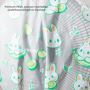 7708PVEA PVC kör alakú ventilátorvédő karikatúra macska és nyuszi dizájnnal