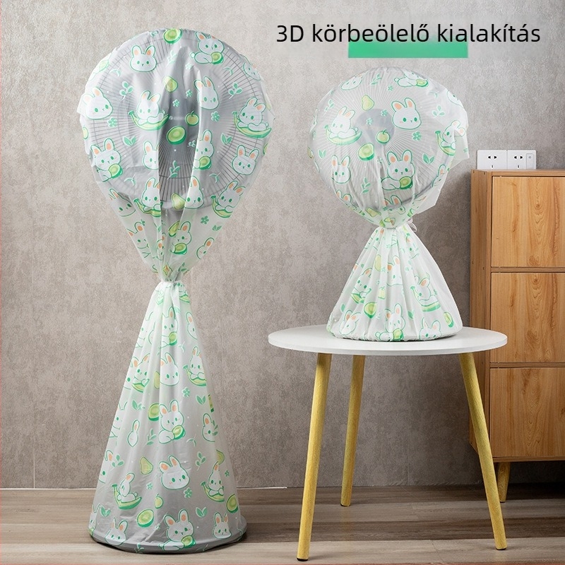7708PVEA PVC kör alakú ventilátorvédő karikatúra macska és nyuszi dizájnnal