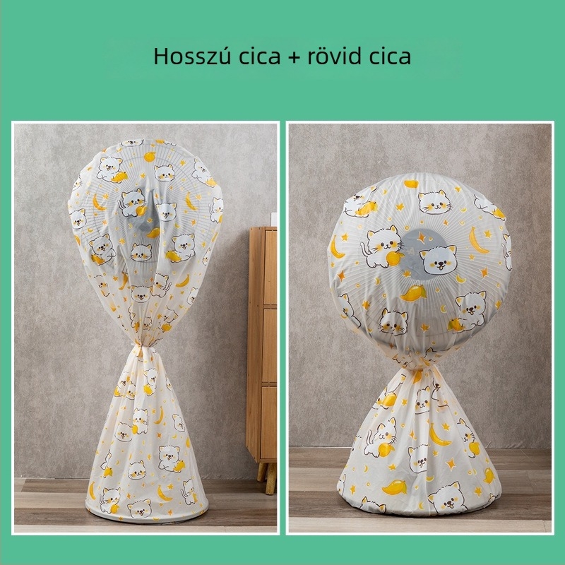 7708PVEA PVC kör alakú ventilátorvédő karikatúra macska és nyuszi dizájnnal