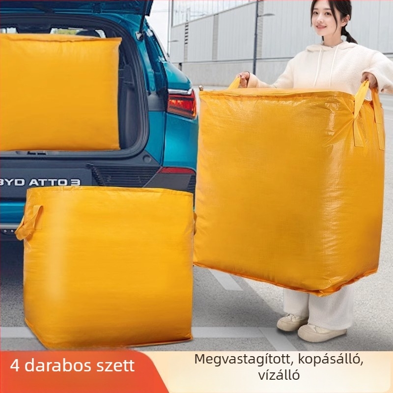 Nagykapacitású költöztető tárolótáska, vízálló és nedvességálló, kocka alakú