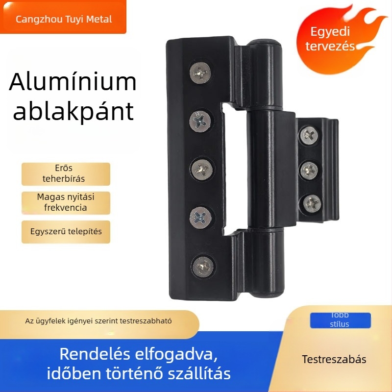 Alumíniumötvözetű ablak- és szúnyogháló-zsanérok, 30 000 ciklusos élettartammal, Break-Bridge típusú alumínium ablakokhoz