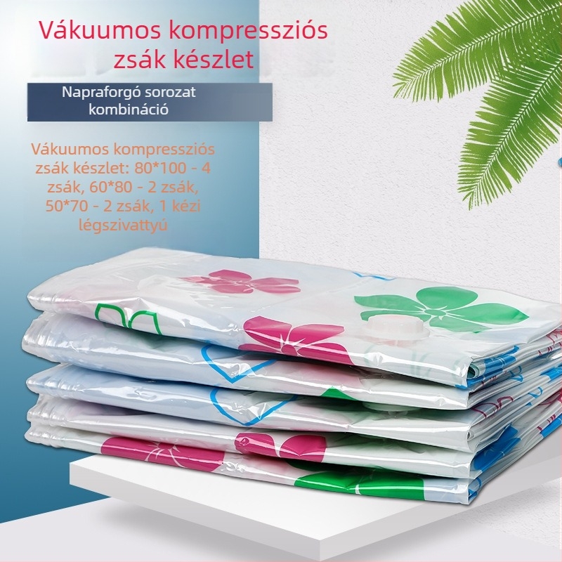 Napraforgó mintázatú vákuumos tömörítő zacskó készlet otthoni tároláshoz és utazáshoz