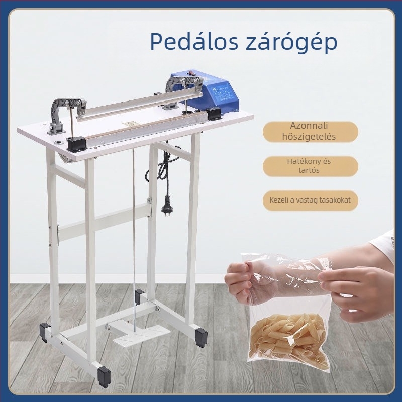 Lábpedálos zárógép Mooncake zacskókhoz, teázacskókhoz, alumíniumfóliás zacskókhoz, vákuumzacskókhoz és hőszorító fóliához